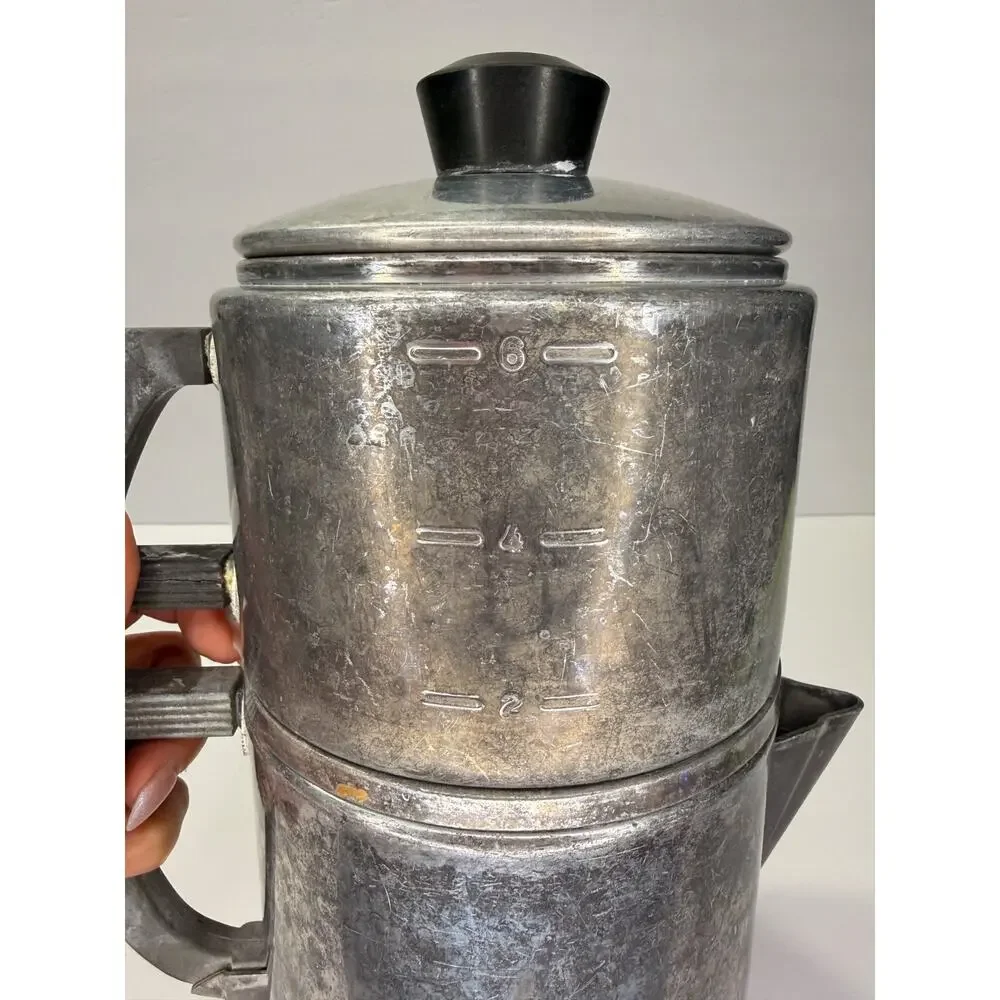 Vintage 1950'sWear-Ever 3046 Aluminum 6 Cup Stovetop Coffee Maker USA